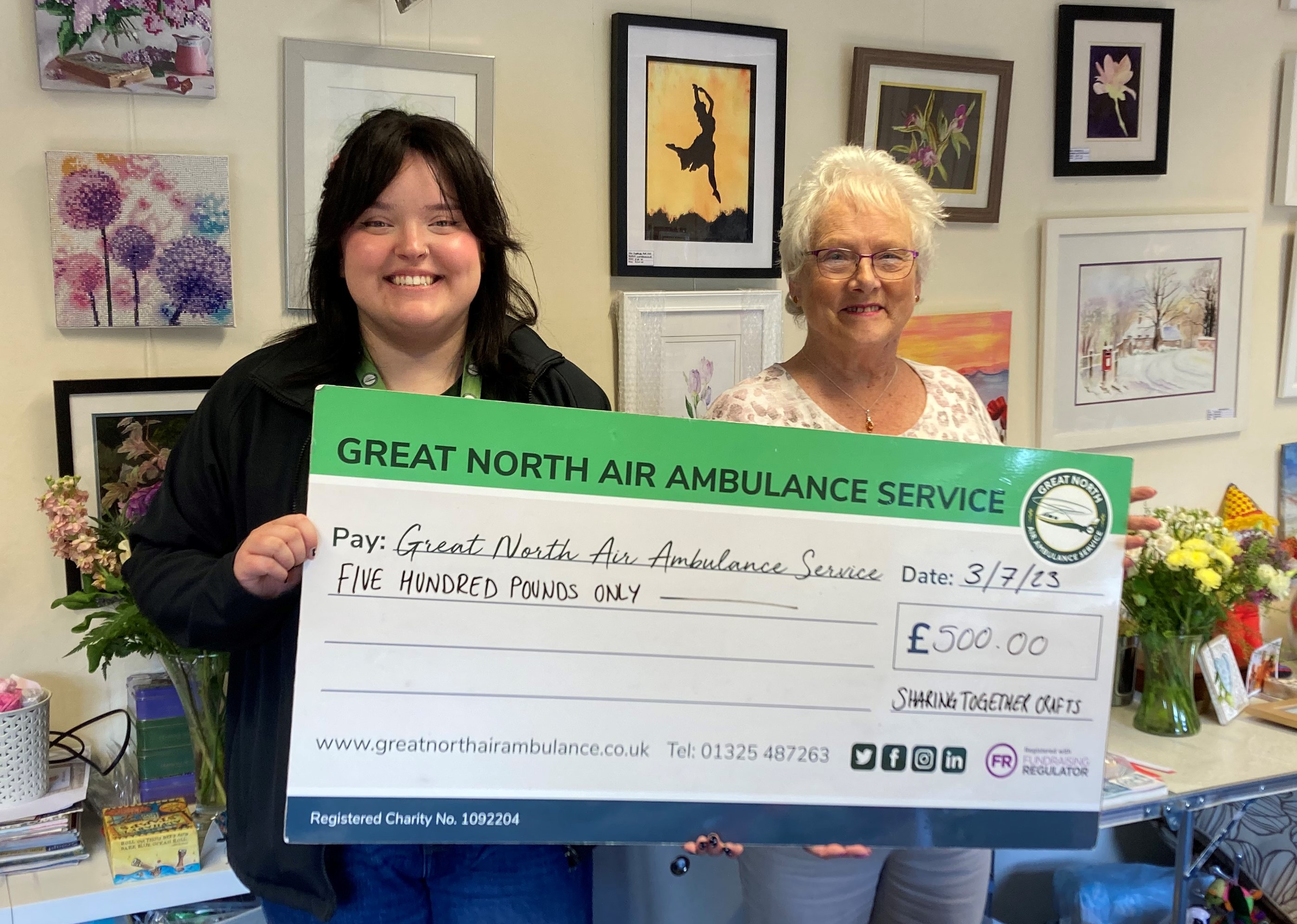 Donation to the Great North Air Ambulance Service